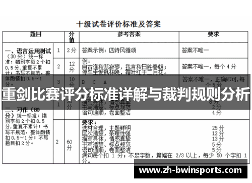 重剑比赛评分标准详解与裁判规则分析