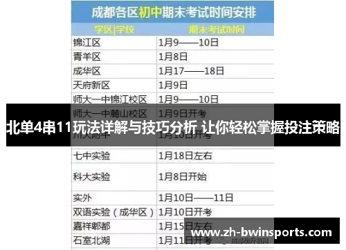 北单4串11玩法详解与技巧分析 让你轻松掌握投注策略
